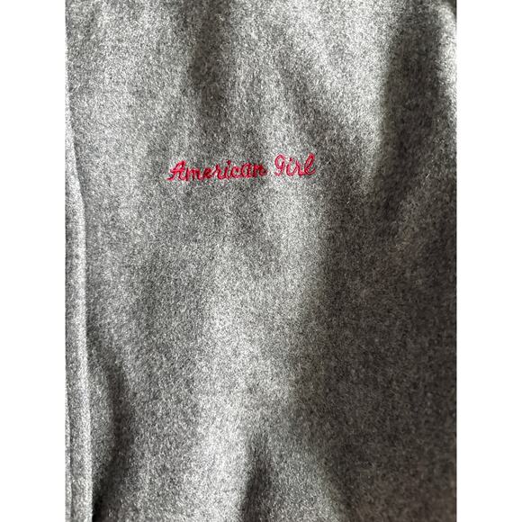 American Girl AG Embroidered Varsity Heavyweight Coat Black Gray Size Medium - Picture 6 of 9